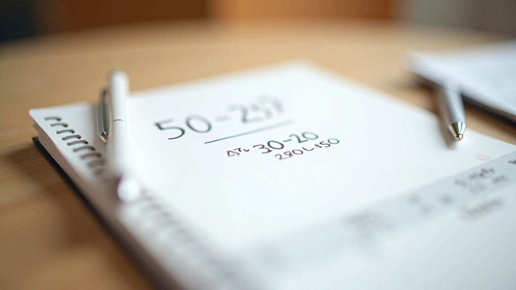 Nahaufnahme von Händen, die ein Notizbuch halten, auf dem Finanzpläne und Budgetnotizen geschrieben sind, auf einem Holztisch