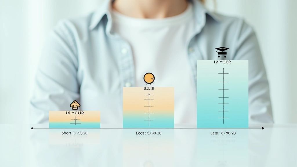 Grafik zeigt drei verschiedene Zeithorizonte für Sparziele mit unterschiedlichen Anlageoptionen