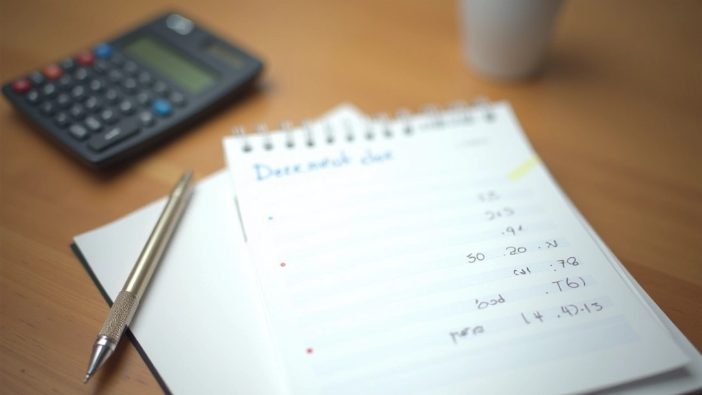 Notebook mit handschriftlichen Notizen über Sparplanungsziele und monatliche Budgets