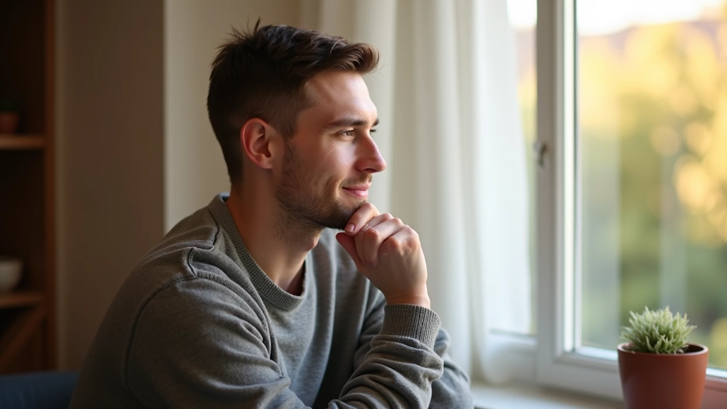 Person sitzt nachdenklich am Fenster und überdenkt ihre Finanzstrategie