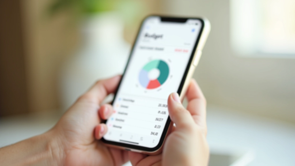 Smartphone-Bildschirm mit einer Budgetierungs-App, die verschiedene Ausgabenkategorien in Prozentsätzen anzeigt