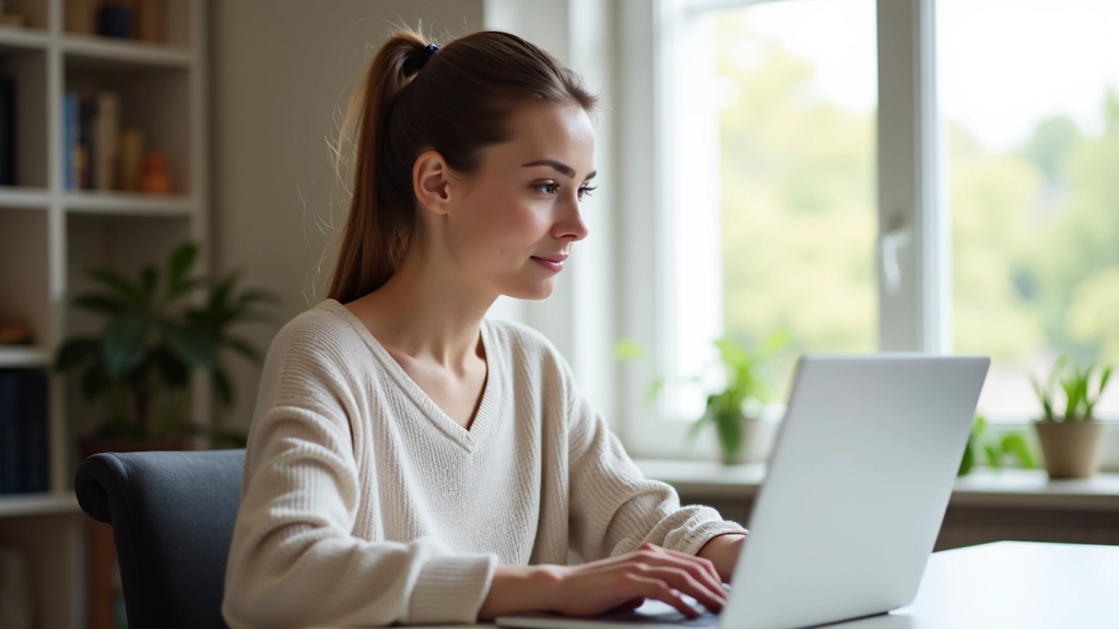 Person sitzt am Schreibtisch und schaut auf einen Laptop-Monitor, auf dem Finanzdiagramme und Grafiken angezeigt werden